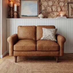 Maeve Compact Faux Leather 2 Seater Sofa - thumbnail 1