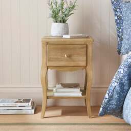 Giselle 1 Drawer Bedside Table, Mango Wood - thumbnail 1
