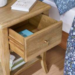 Giselle 1 Drawer Bedside Table, Mango Wood - thumbnail 3