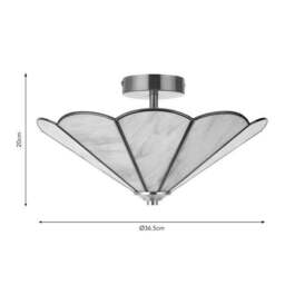 Colette Mid Century 2 Light Flush Ceiling Light - thumbnail 6