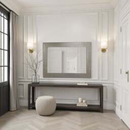 Yearn Hammered Frame Bevelled Rectangle Wall Mirror - thumbnail 3