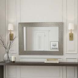 Yearn Hammered Frame Bevelled Rectangle Wall Mirror