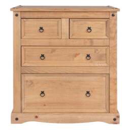Corona 2 Over 2 Drawer Chest, Pine - thumbnail 2