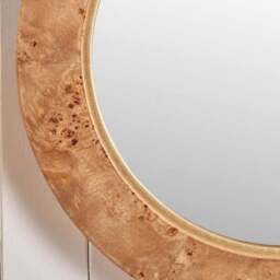 Newborough Burr Wood Effect Round Wall Mirror - thumbnail 2
