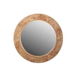 Newborough Burr Wood Effect Round Wall Mirror - thumbnail 4
