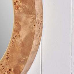 Newborough Burr Wood Effect Round Wall Mirror - thumbnail 3