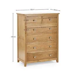Jenkins 6 Drawer Chest, Oak - thumbnail 6