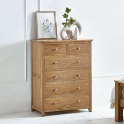 Jenkins 6 Drawer Chest, Oak - thumbnail 1