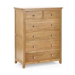Jenkins 6 Drawer Chest, Oak - thumbnail 5