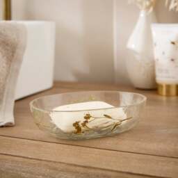 Glass Pressed Flowers Soap Dish - thumbnail 1