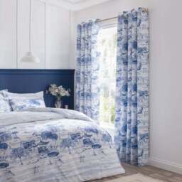 Modern Chinoiserie Blackout Eyelet Curtains - thumbnail 2