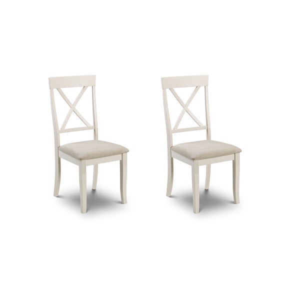 Davenport Set of 2 Dining Chairs, Faux Suede - image 1