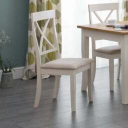 Davenport Set of 2 Dining Chairs, Faux Suede - thumbnail 2