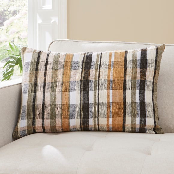 Woven Check Cushion Brown - image 1