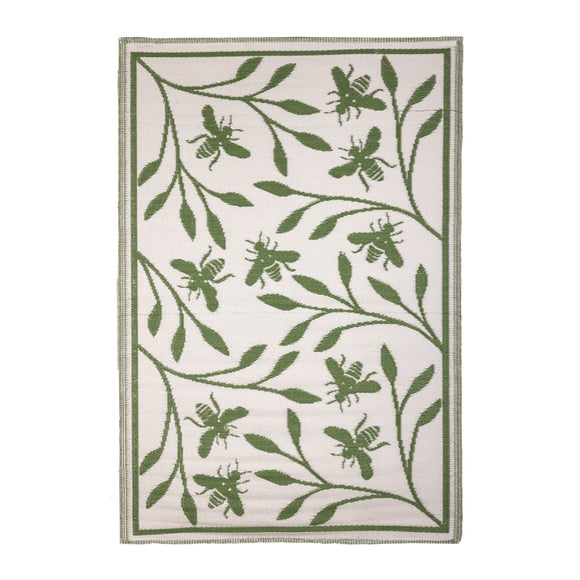 Fallen Fruits Bee Print Outdoor Rug