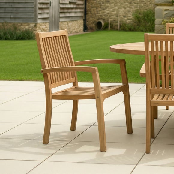 Return - Set of 2 Teak Stacking Chairs - image 1