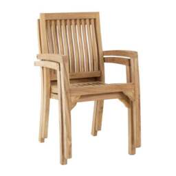 Return - Set of 2 Teak Stacking Chairs - thumbnail 4