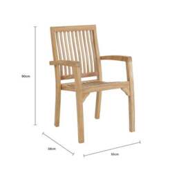 Return - Set of 2 Teak Stacking Chairs - thumbnail 6