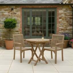 Return - Set of 2 Teak Stacking Chairs - thumbnail 2