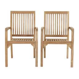 Return - Set of 2 Teak Stacking Chairs - thumbnail 3