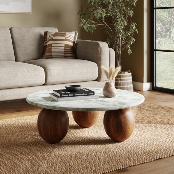 Buffie Coffee Table, Marble and Mango Wood - image 1