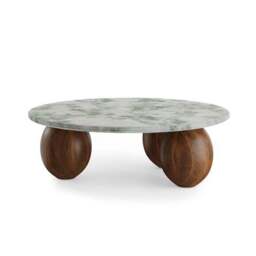 Buffie Coffee Table, Marble and Mango Wood - thumbnail 4