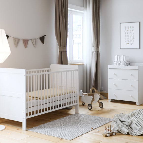 Little Acorns Classic Cot Bed and 3 Drawer Chest Nursery Set - image 1