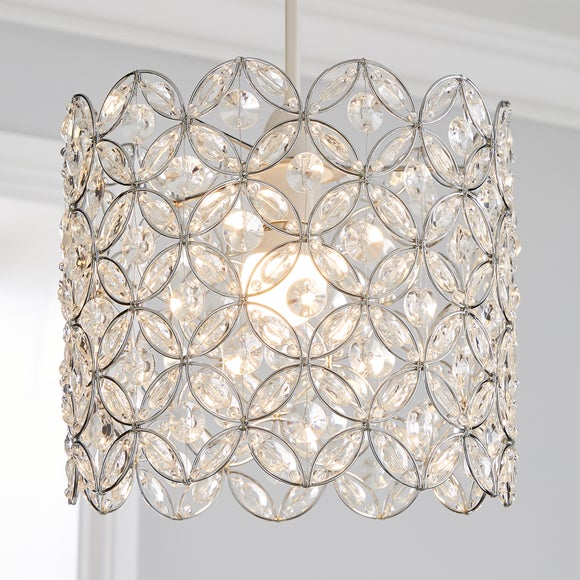 Arden Floral Chrome Easy Fit Pendant Shade - image 1