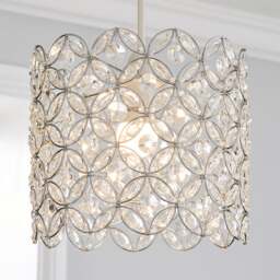 Arden Floral Chrome Easy Fit Pendant Shade - thumbnail 1
