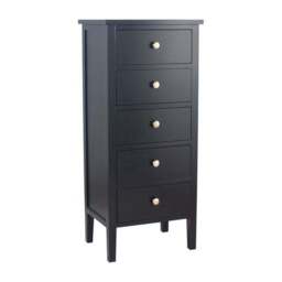 Pacific Chelmsford 5 Drawer Chest, Black Painted Pine - thumbnail 2