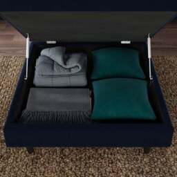 Zoe Square Velvet Footstool with Storage - thumbnail 5