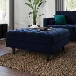 Zoe Square Velvet Footstool with Storage - thumbnail 1