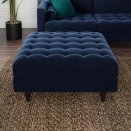 Zoe Square Velvet Footstool with Storage - thumbnail 3