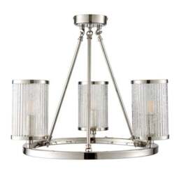 Vogue Easton Ribbed Glass Semi Flush Ceiling Light - thumbnail 2