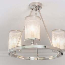Vogue Easton Ribbed Glass Semi Flush Ceiling Light - thumbnail 6