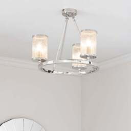 Vogue Easton Ribbed Glass Semi Flush Ceiling Light - thumbnail 5
