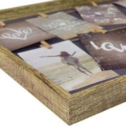Nielsen 8 Picture Wooden Collage Clip Multi Photo Frame - thumbnail 3
