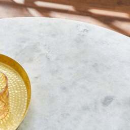 Sascha 4 Seater Round Dining Table, Marble - thumbnail 2