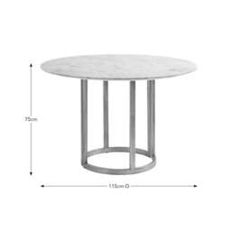 Sascha 4 Seater Round Dining Table, Marble - thumbnail 6