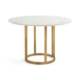 Sascha 4 Seater Round Dining Table, Marble - thumbnail 5