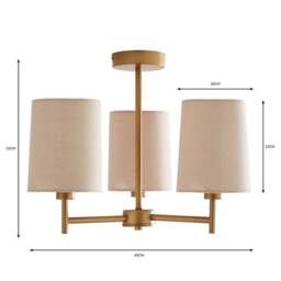 Prescot 3 Light Semi Flush Ceiling Light - thumbnail 6