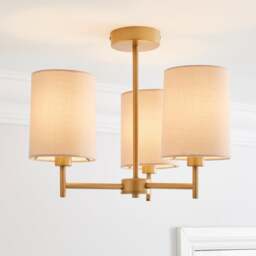 Prescot 3 Light Semi Flush Ceiling Light - thumbnail 1