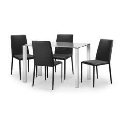 Jazz Set of 4 Dining Chairs, Faux Leather - thumbnail 6