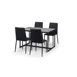 Jazz Set of 4 Dining Chairs, Faux Leather - thumbnail 3