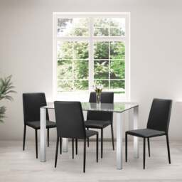 Jazz Set of 4 Dining Chairs, Faux Leather