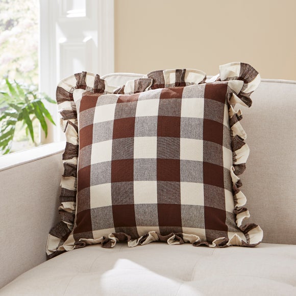 Frilled Check Cushion Pinecone - image 1
