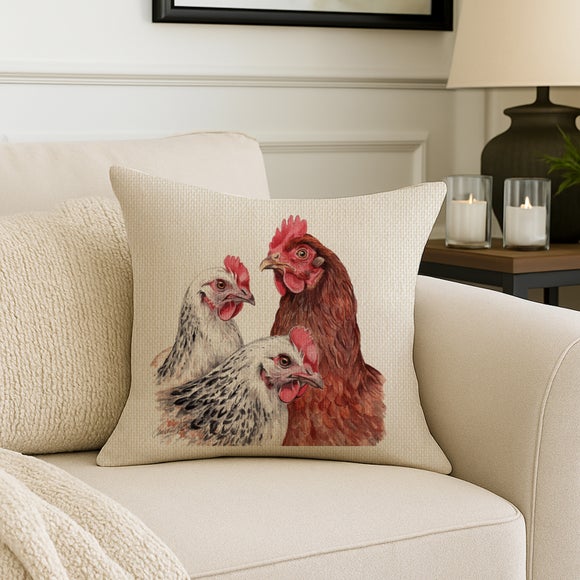 Christine Varley Hens Square Cushion - image 1
