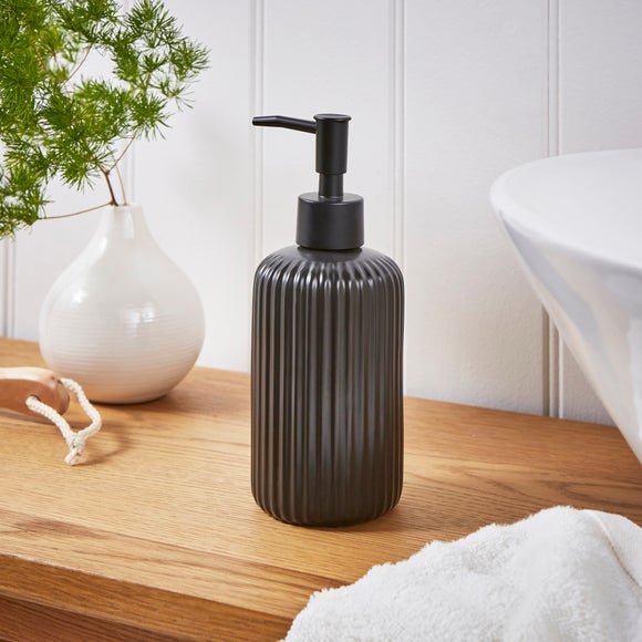 Ceramic Ribbed Soap Dispenser - image 1
