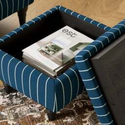 Charnwood Pinstripe Storage Footstool - thumbnail 3