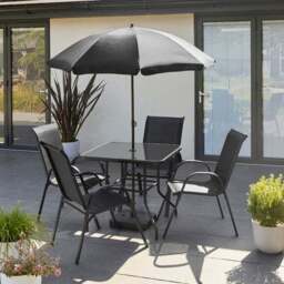 6 Piece Metal Garden Dining Set - thumbnail 2